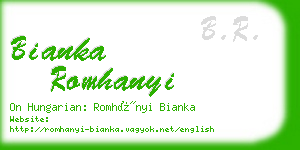 bianka romhanyi business card
